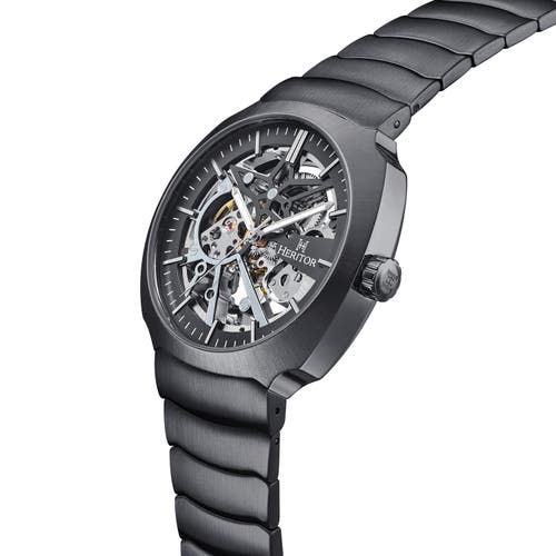 Heritor Automatic Magnus Stainless Steel-band Watch In Black