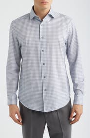 Bugatchi Devon OoohCotton® Gingham Check Button-Up Shirt