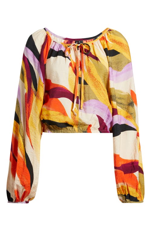 Vero Moda Tilly Long Sleeve Crop Top In Multi