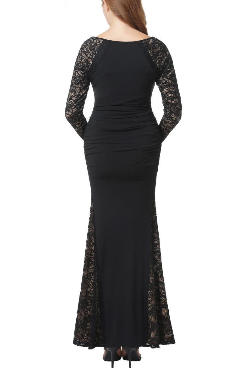 Bella Maternity Mermaid Maxi Dress, Alternate, color, Black