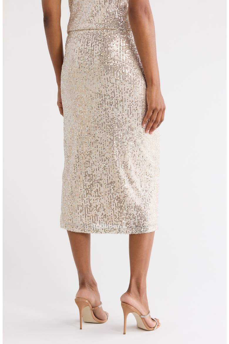 Pierre Sequin Pencil Midi Skirt, Alternate, color, CHAMPAGNE