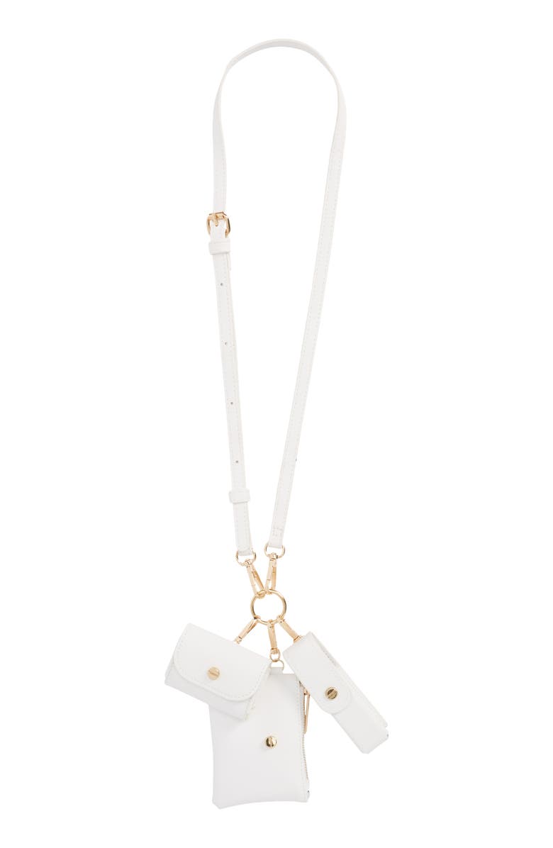 Mali + Lili Devon Water Resistant Card Holder Lanyard, Alternate, color, White