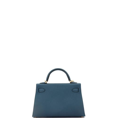 Pre-owned Hermes  Hermes Kelly Mini Ii Bag Blue Epsom With Gold Hardware 20 In Blue