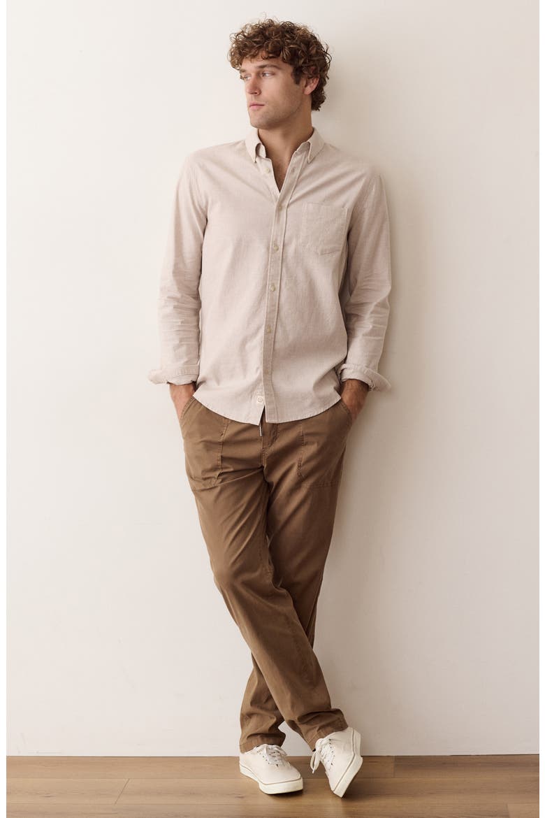 California Houndstooth Stretch Oxford Shirt, Alternate, color, TAUPE HOUNDSTOOTH