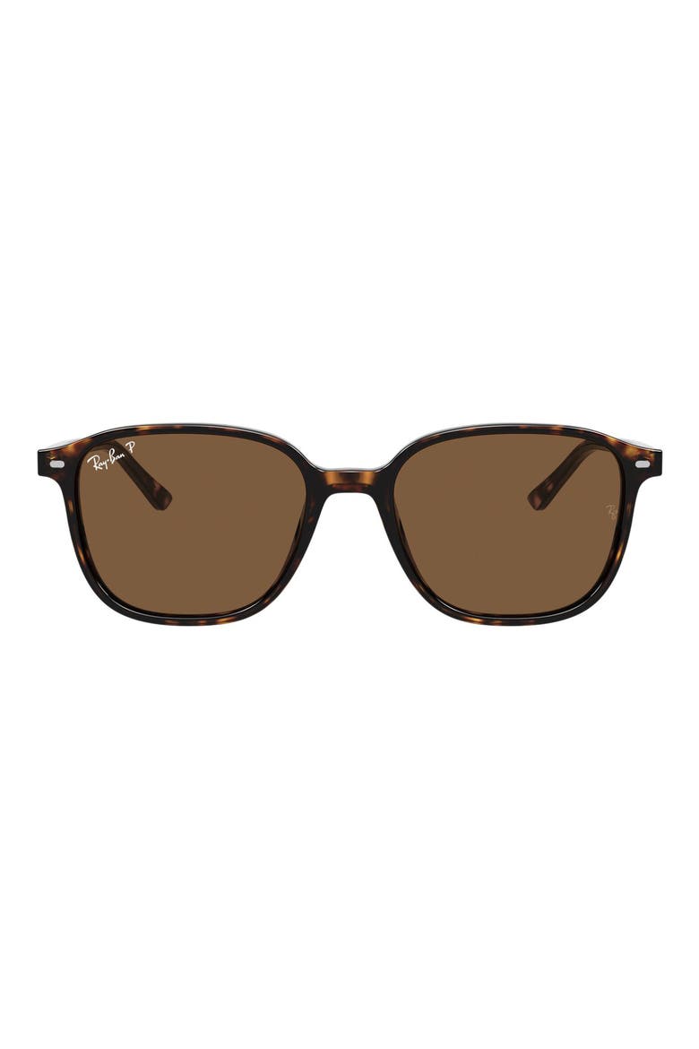 53mm Polarized Square Sunglasses, Main, color, HAVANA/ BROWN