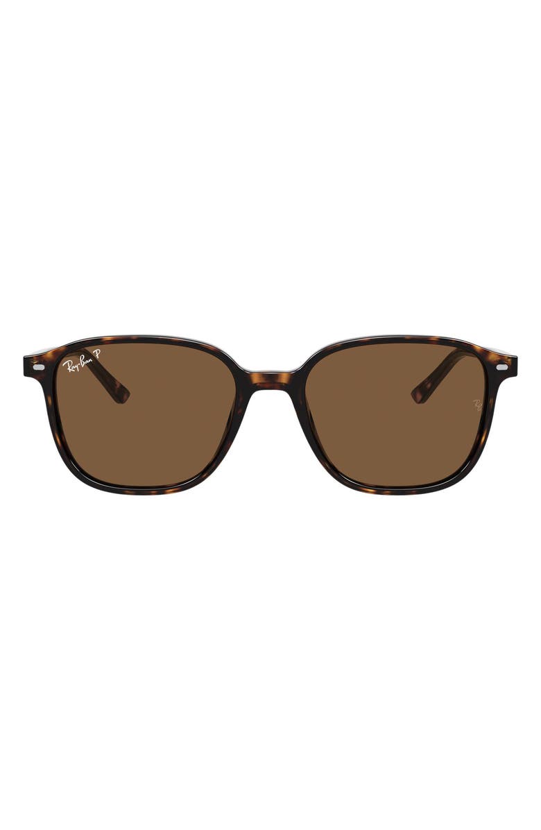 Ray-Ban 53mm Polarized Square Sunglasses, Main, color, Havana/ Brown