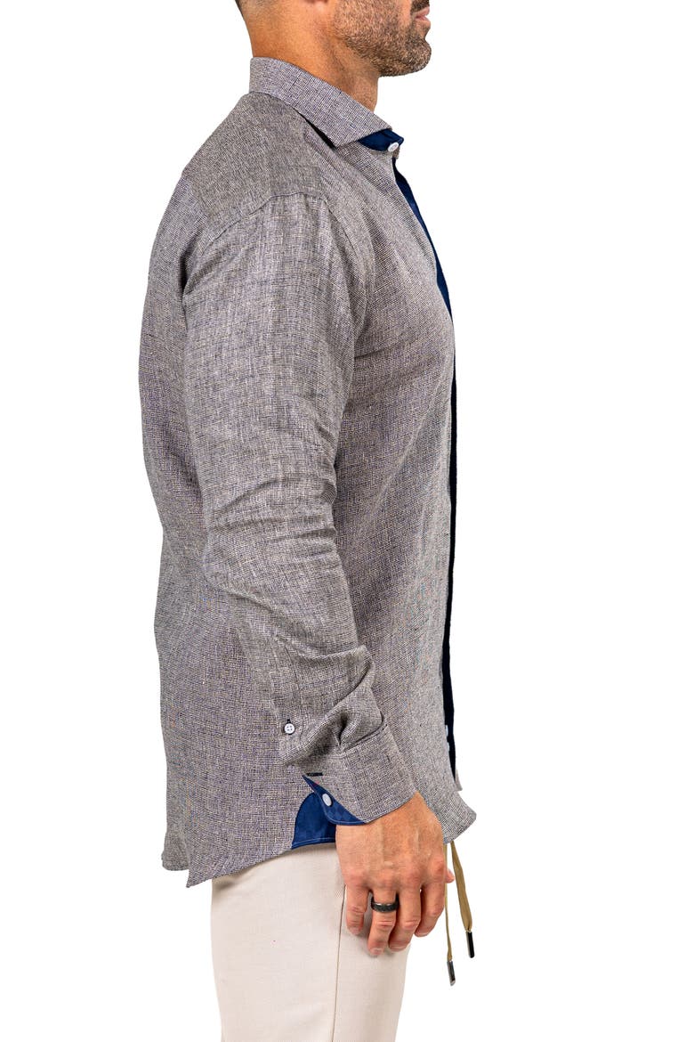 Eins Marthy Contemporary Fit Linen Button-Up Shirt, Alternate, color, GREY