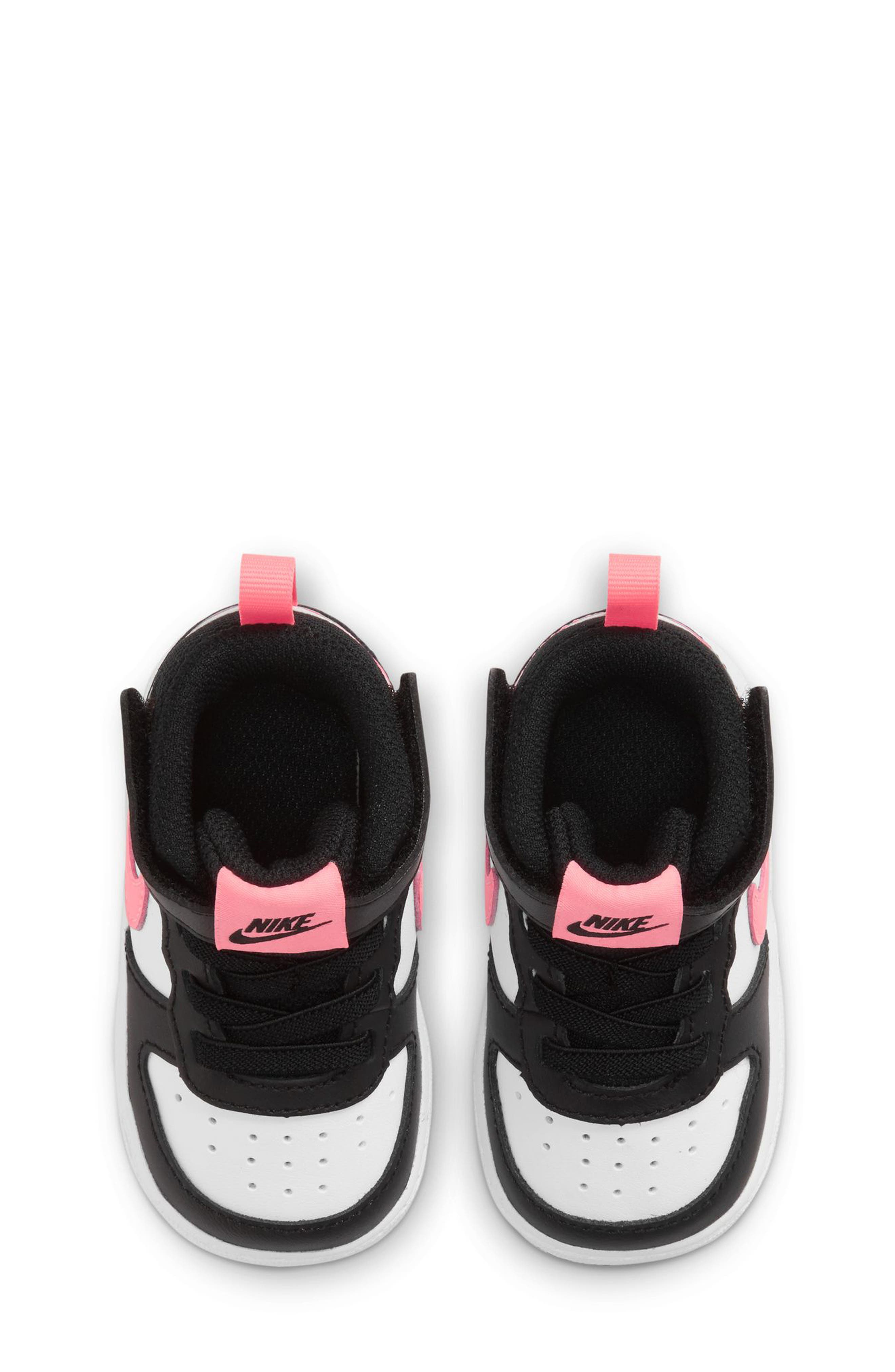 Nike Kids' Court Borough Mid 2 Sneaker, Alternate, color, Black/ White/ Sunset Pulse