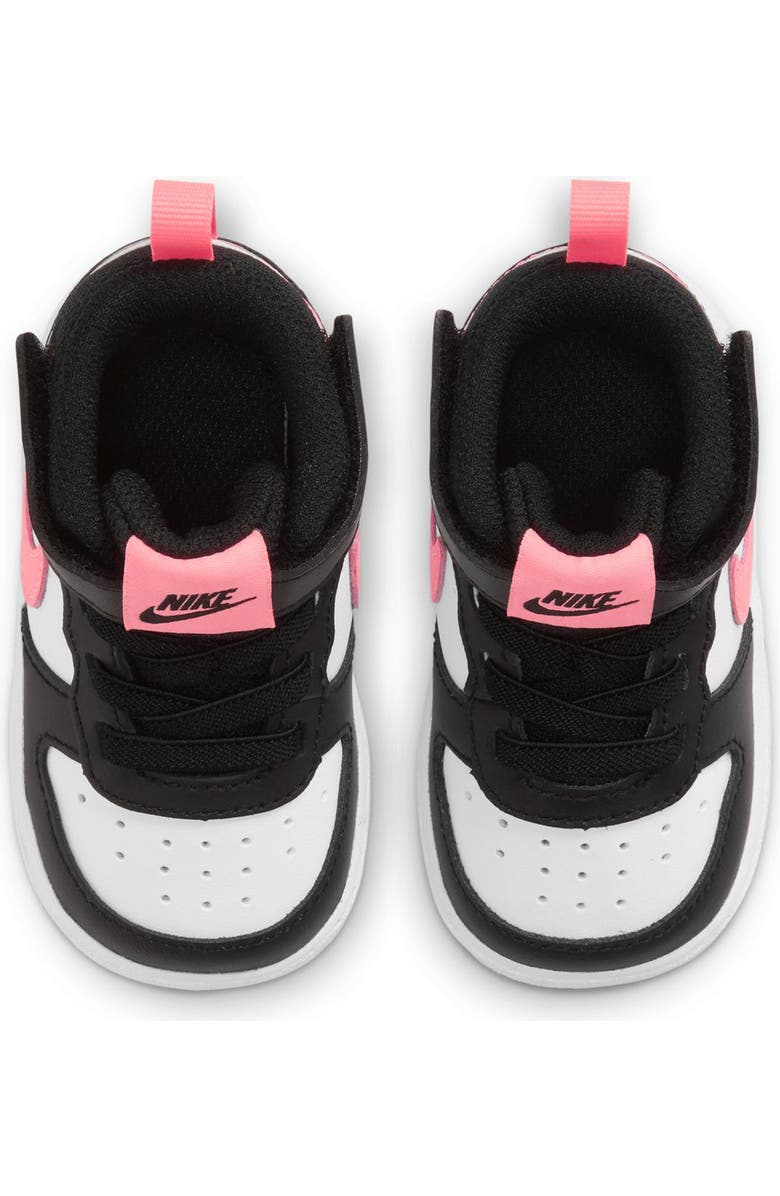 Nike Kids' Court Borough Mid 2 Sneaker, Alternate, color, Black/ White/ Sunset Pulse