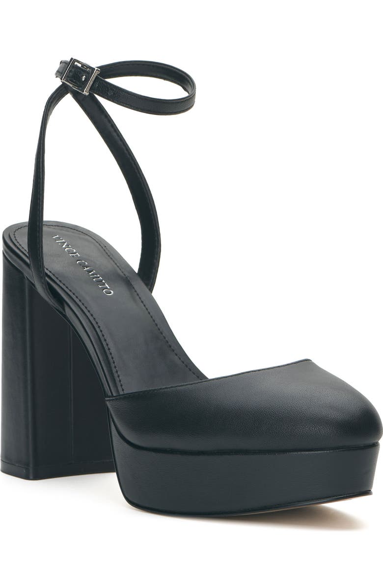 Vince Camuto Patrissya Ankle Strap Platform Pump, Main, color, Black