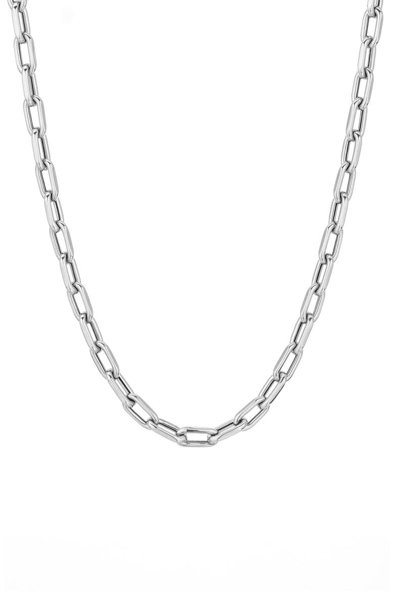 Italian Chain Link Necklace, 5.3mm, Main, color, SILVER