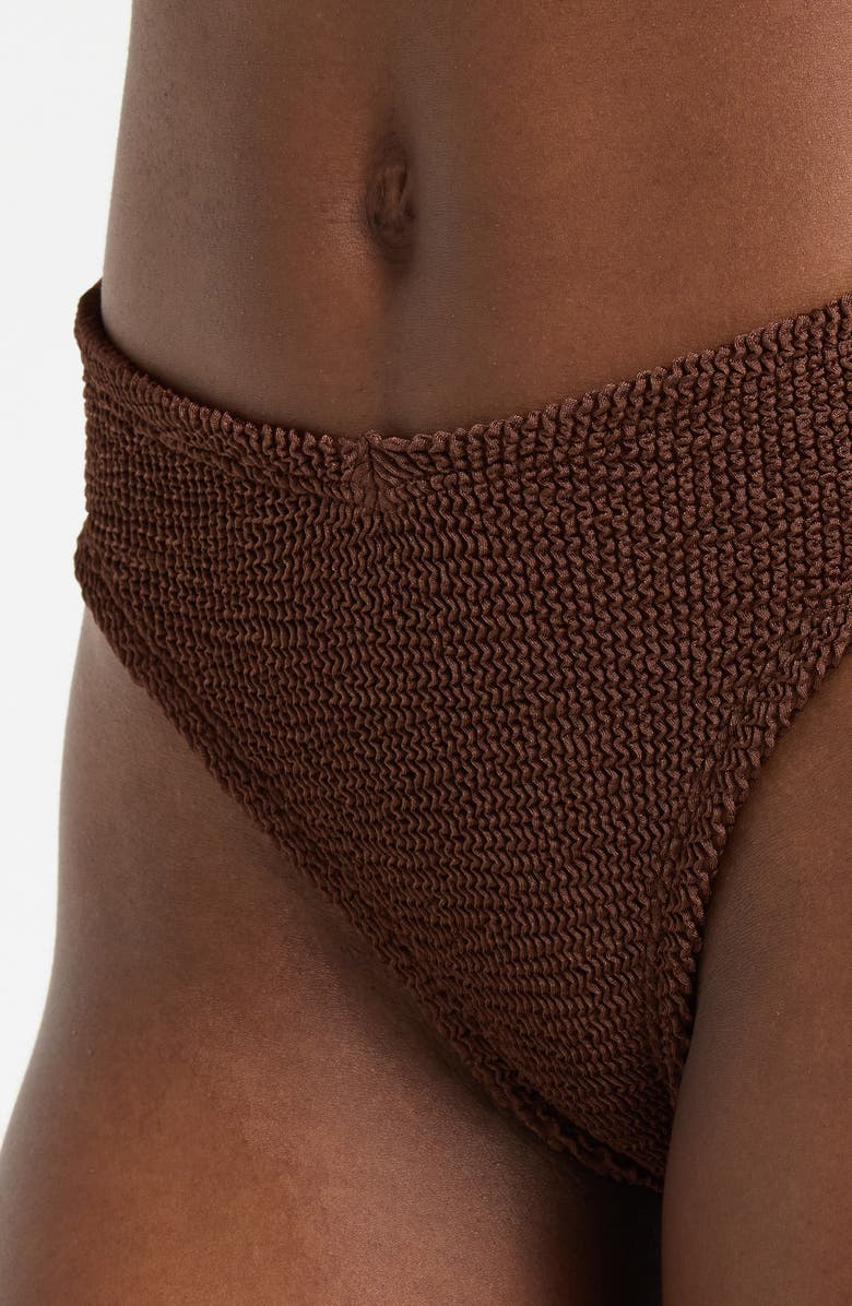 Hunza G Angel Crinkle Two-Piece Swimsuit, Alternate, color, Metallic Chocolate