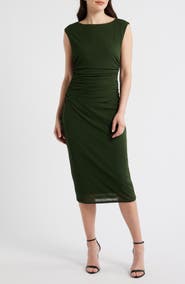 Sam Edelman Sleeveless Ruched Waist Jersey Midi Dress
