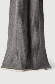 Brunello Cucinelli Cashmere English rib knit scarf with monili