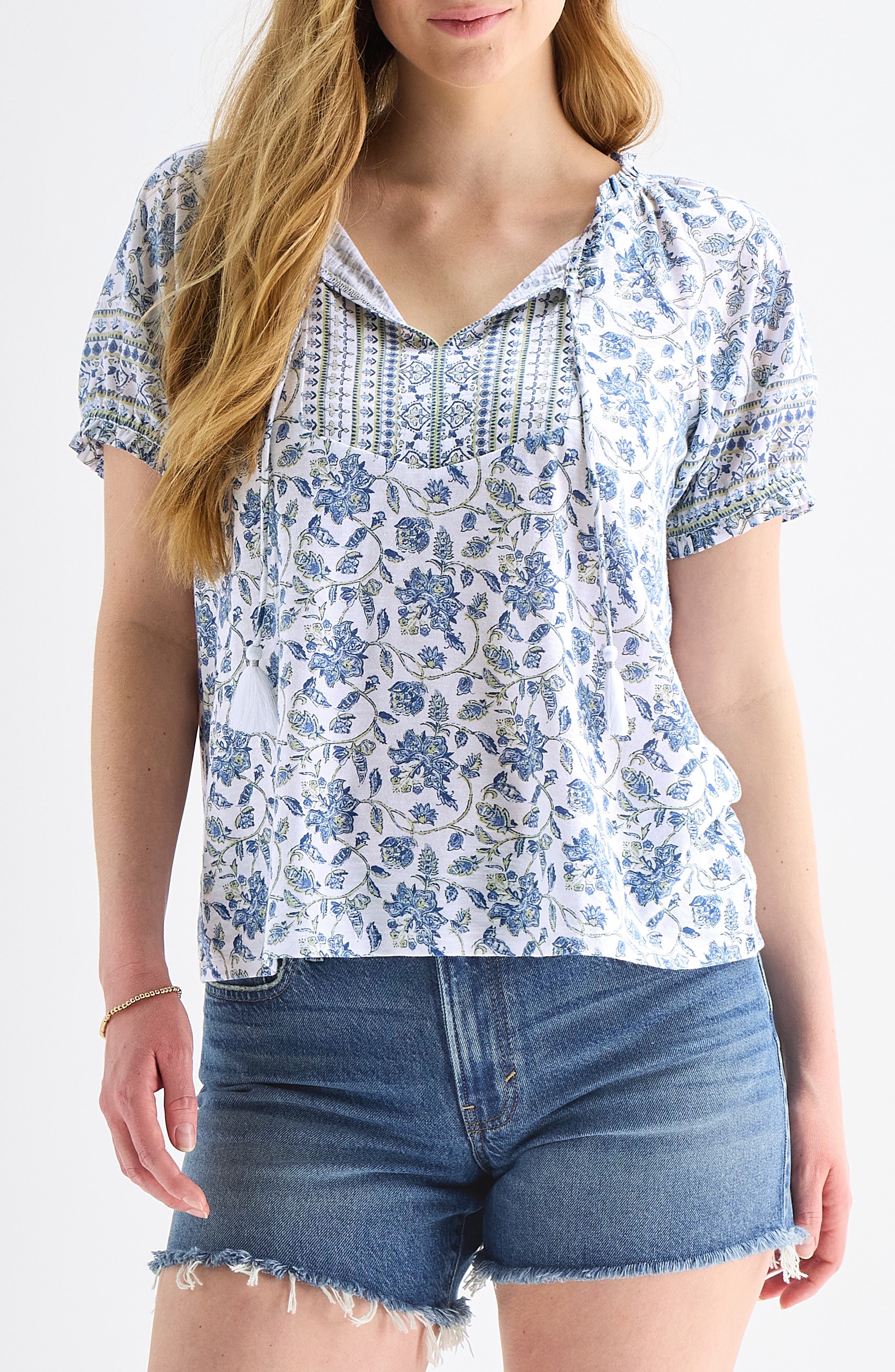 Lucky Brand Split Neck Top