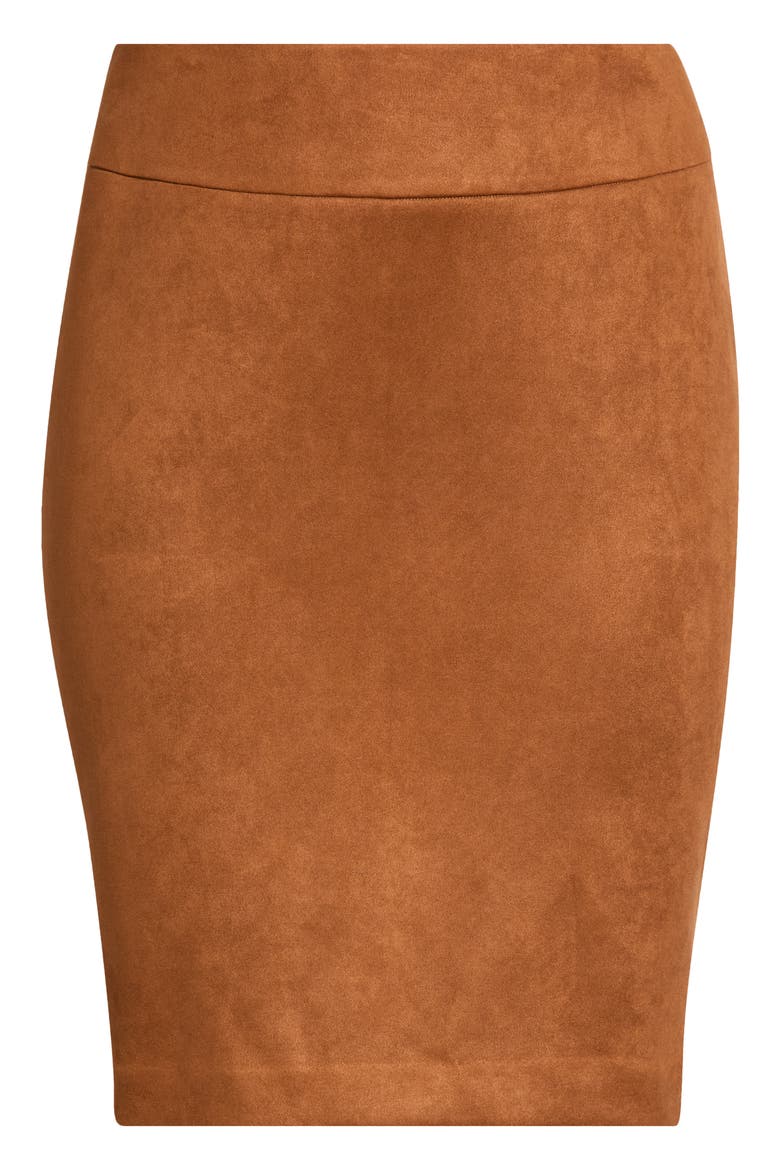 Faux Suede Pencil Skirt, Main, color, LUGGAGE