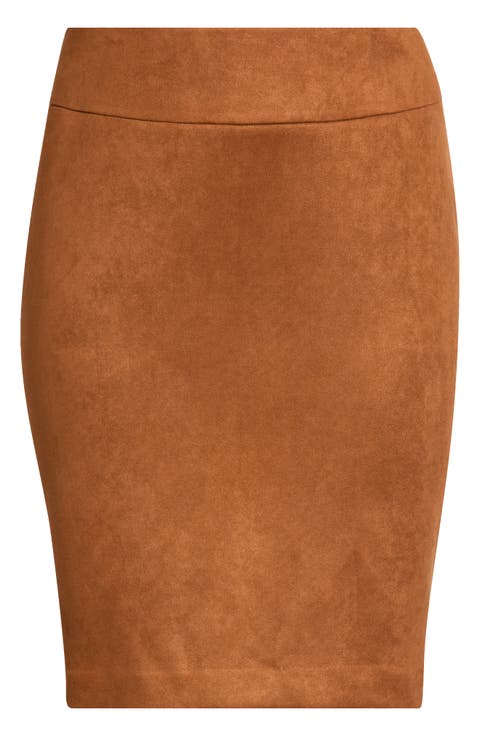 Faux Suede Pencil Skirt