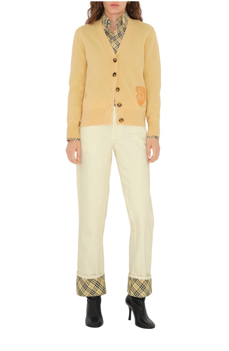 Burberry B Shield Wool Blend Cardigan, Main, color, 