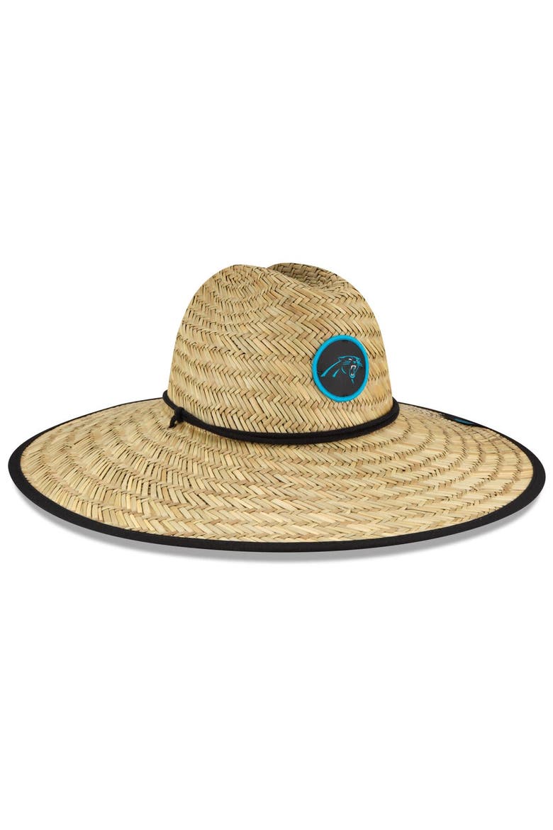 Men's New Era Natural Carolina Panthers NFL Training Camp Official Straw Lifeguard Hat, Alternate, color, Natural