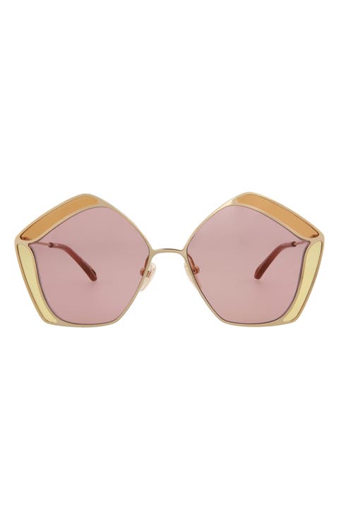 59mm Geometric Sunglasses