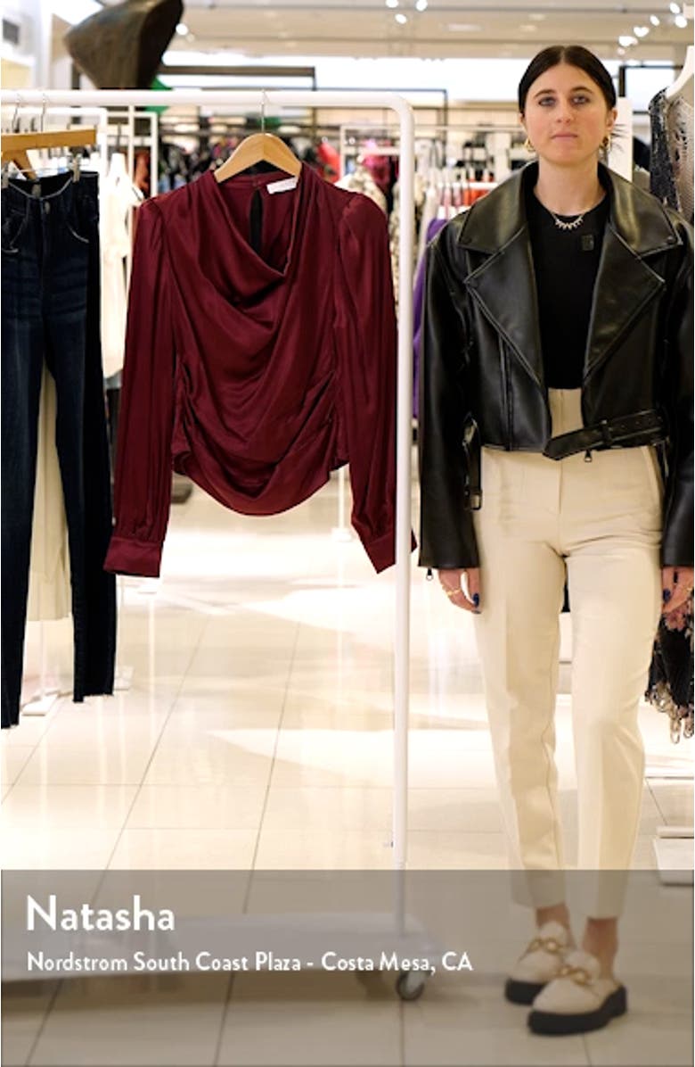 Lilith Cowl Neck Satin Top, sales video thumbnail