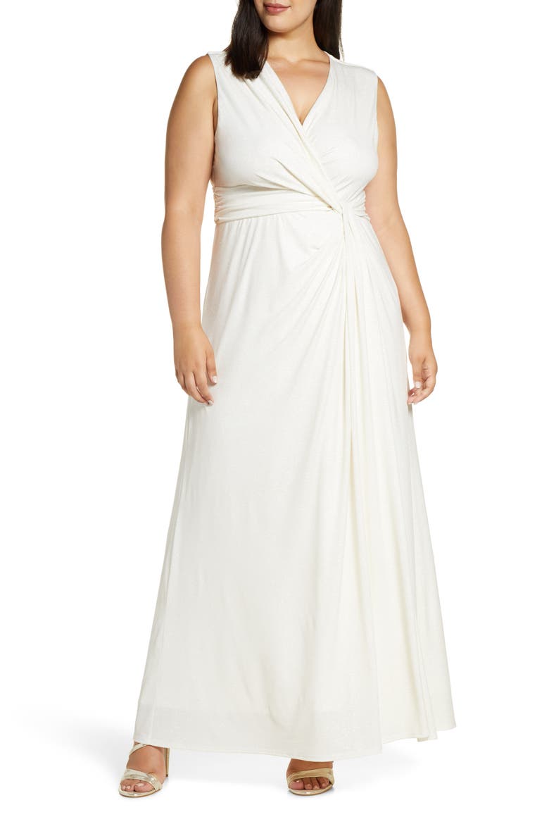 Gilded by Moonlight Sleeveless Gown, Main, color, GOLD SPARKLE