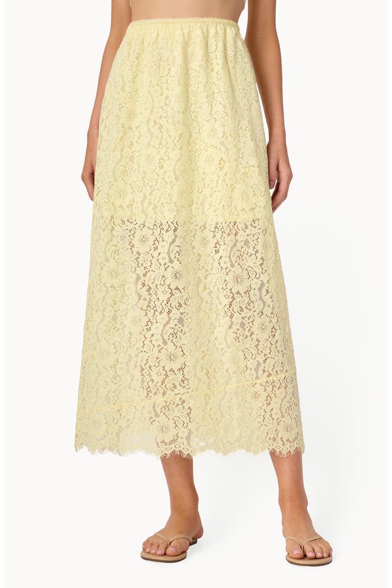 Effie Lace Midi Skirt, Main, color, BUTTERCUP