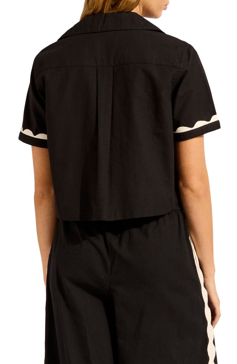 Seafolly Front Tie Crop Cover-Up Top, Alternate, color, Black