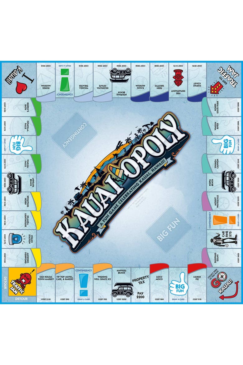 Kauai Opoly Board Game, Alternate, color, Multicolored