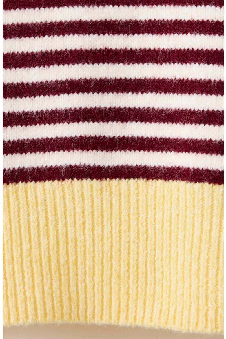 Striped Crewneck Sweater, Alternate, color, BURGUNDY