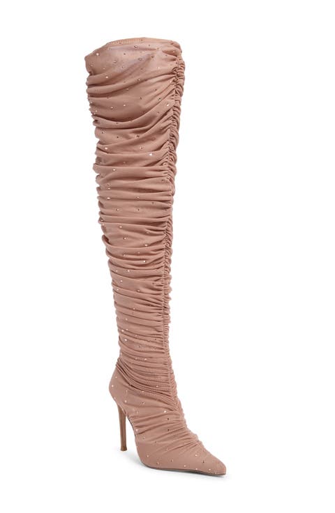 Rashida Sheer Mesh Over the Knee Boot (Women)