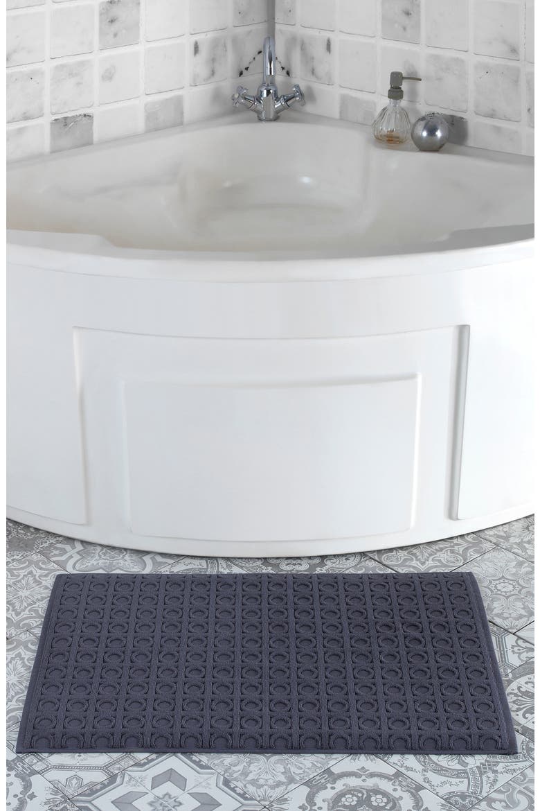 Circle in Square Bath Mat, Alternate, color, ANTHRACITE