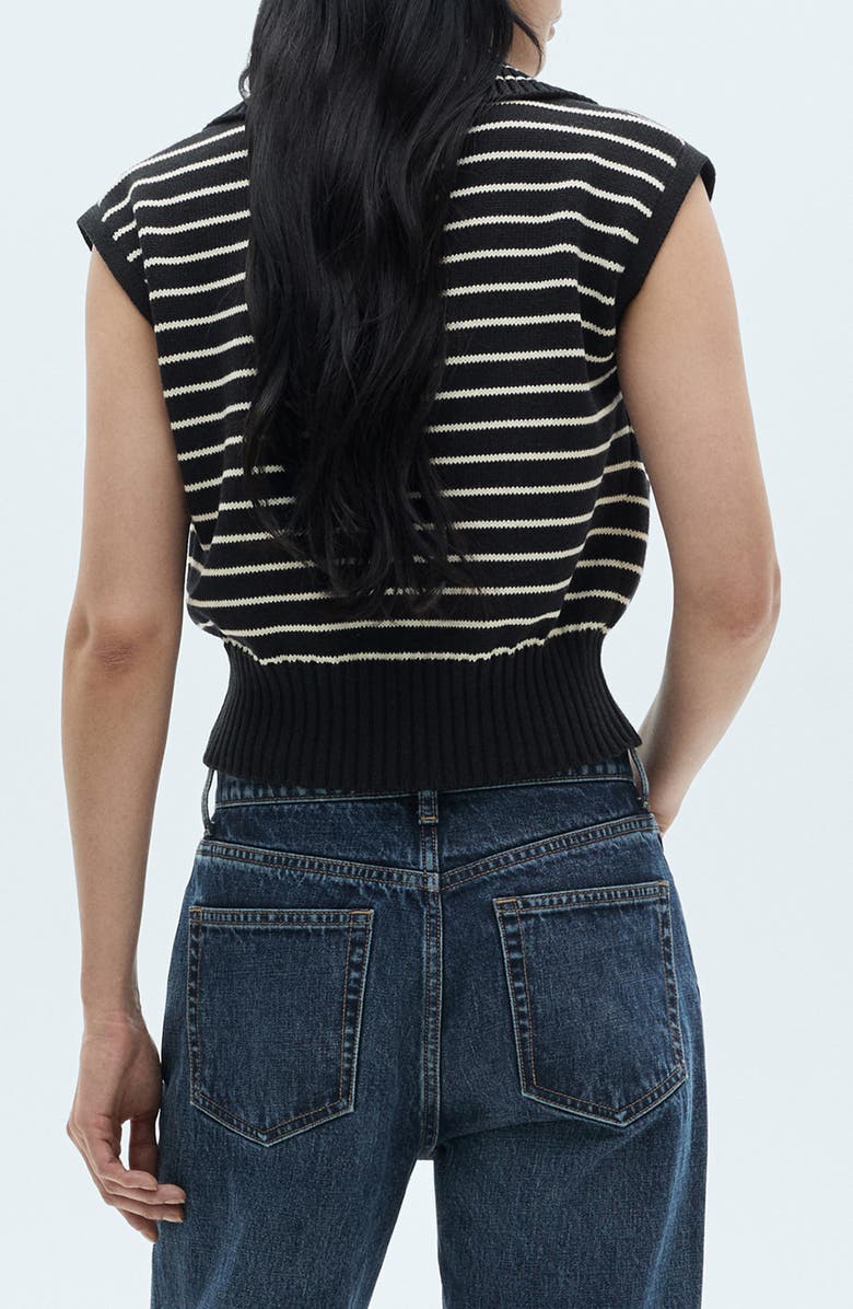 MANGO Stripe Polo Sweater Vest, Alternate, color,