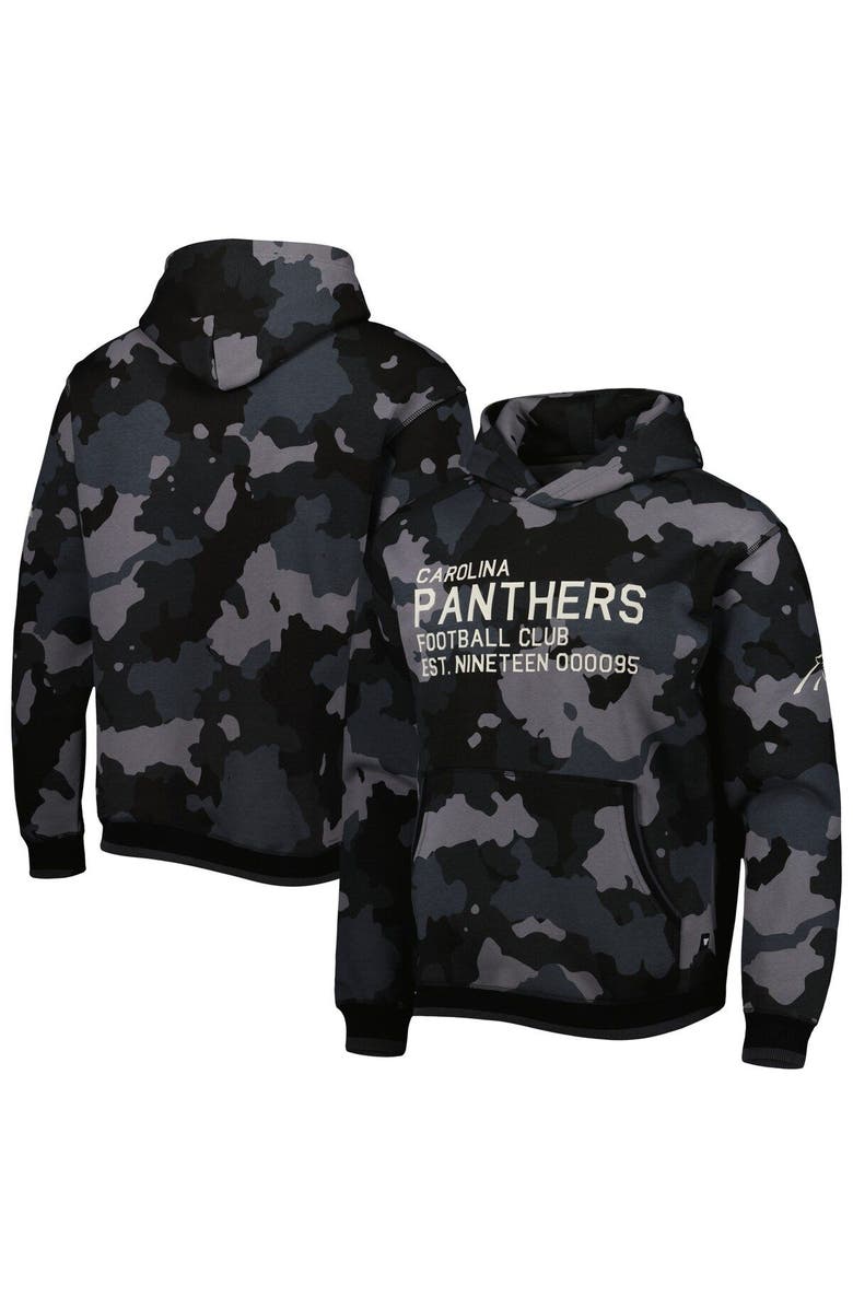 THE WILD COLLECTIVE Men's The Wild Collective Black Carolina Panthers Camo Pullover Hoodie, Main, color,