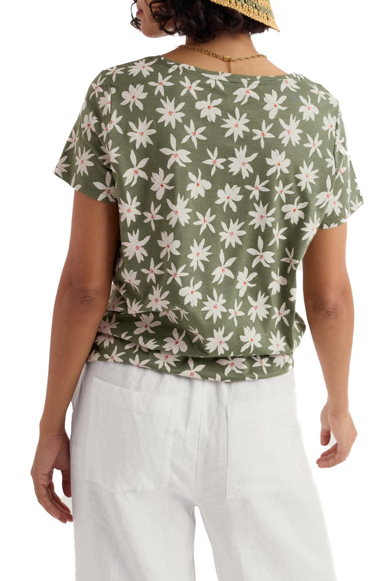 Appletree Floral Keyhole T-Shirt, Alternate, color, TROPIC BLOOM CYPRESS