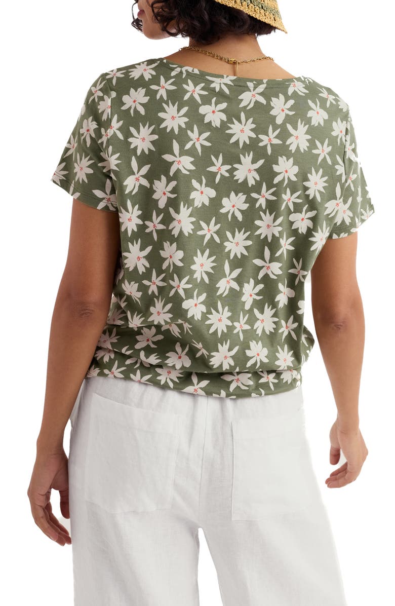 Seasalt Cornwall Appletree Floral Keyhole T-Shirt, Alternate, color, Tropic Bloom Cypress