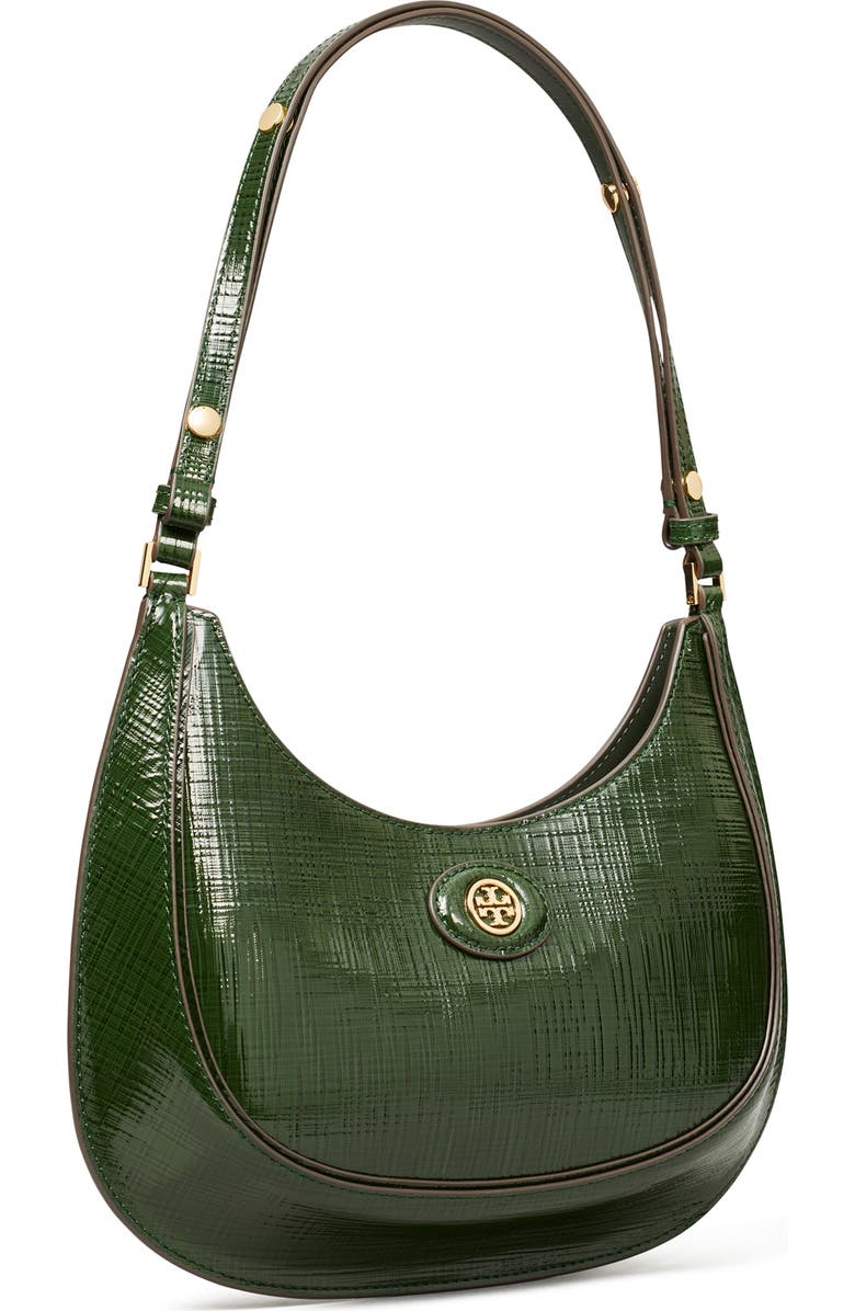 Tory Burch Robinson Crosshatched Leather Convertible Crescent Bag, Alternate, color,