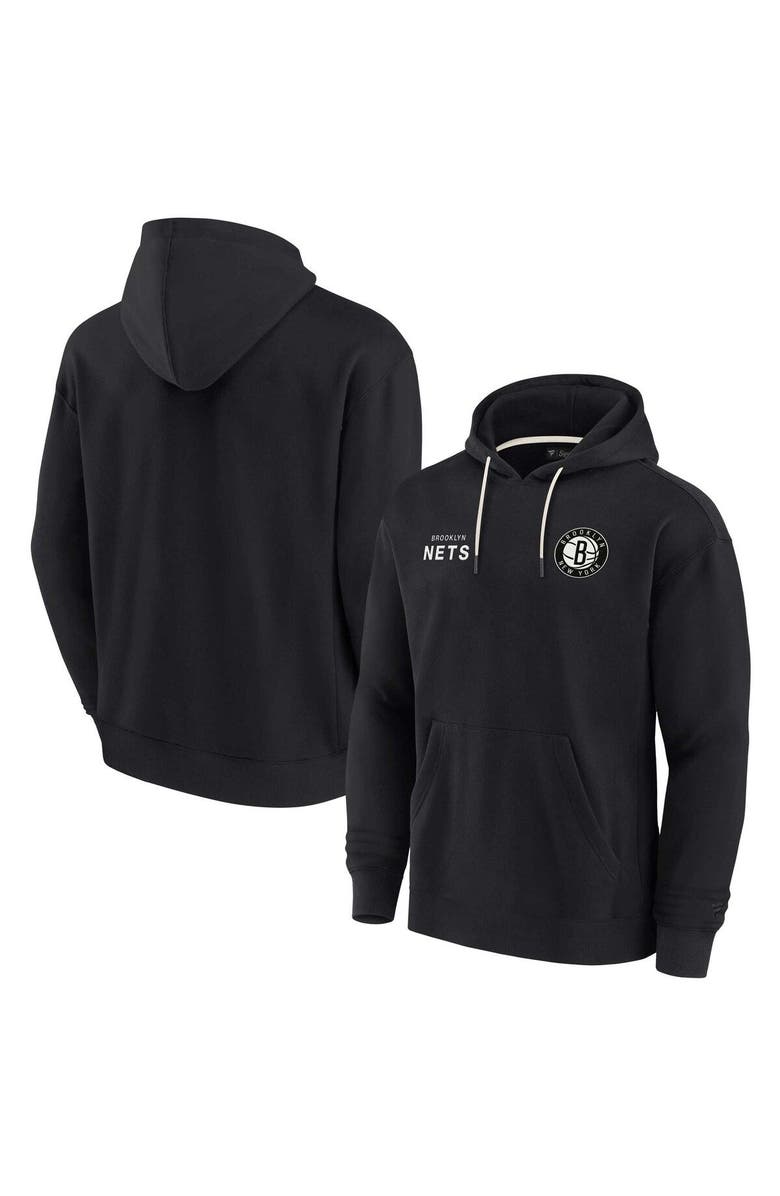 Fanatics Signature Unisex Fanatics Signature Black Brooklyn Nets Elements Super Soft Fleece Pullover Hoodie, Main, color, Black