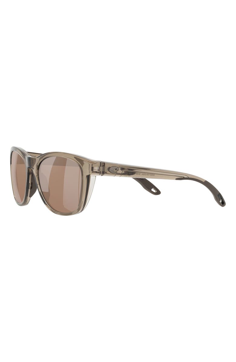 Costa Del Mar Aleta 54mm Mirrored Polarized Round Sunglasses, Alternate, color, Crystal Beige