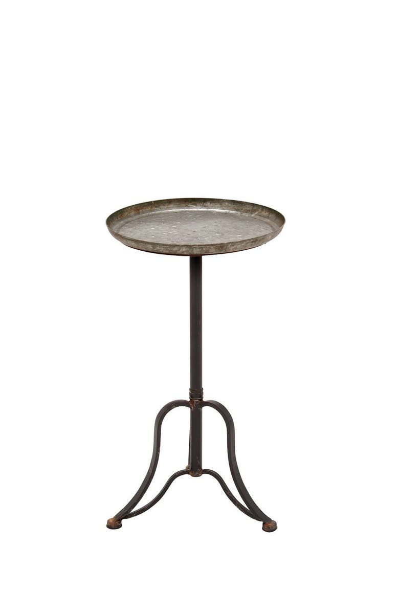UMA Silvertone Farmhouse Accent Table, Main, color, 