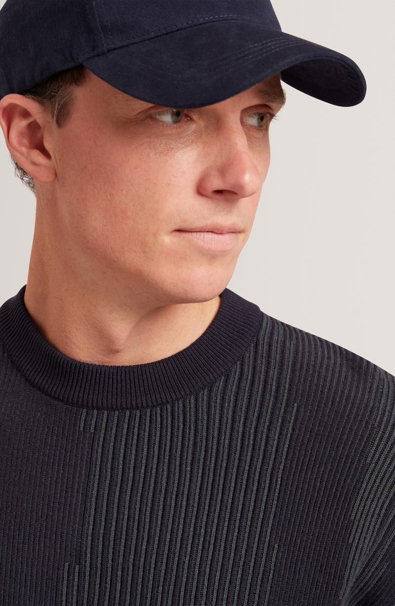 Ted Baker Wilan Rib Abstract Sweater, Alternate, color, Navy