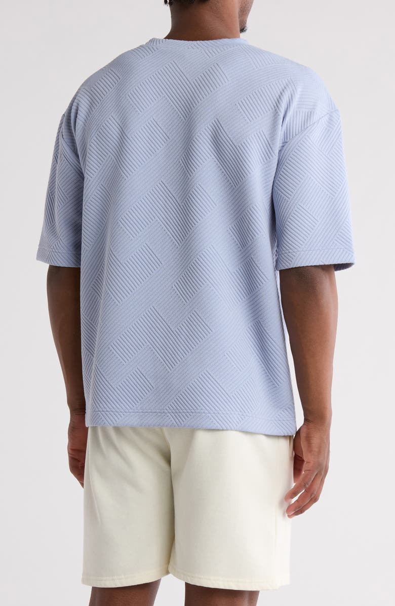 FLEECE FACTORY Geometric Jacquard T-Shirt, Alternate, color, Zen Blue