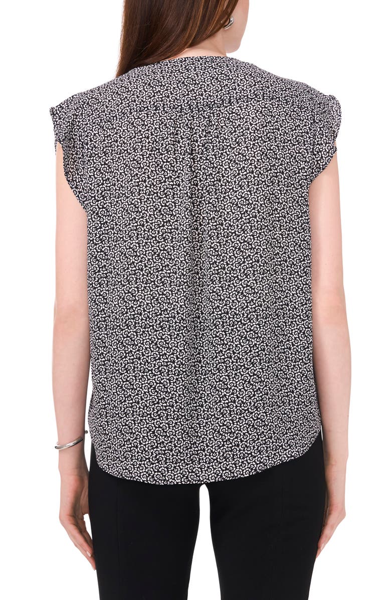 Chaus Print Flutter Sleeve Blouse, Alternate, color, Black