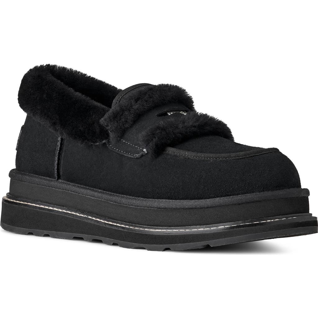 Ugg (r) X Sacai Gender Inclusive Genuine Shearling Trim Penny Loafer In Black