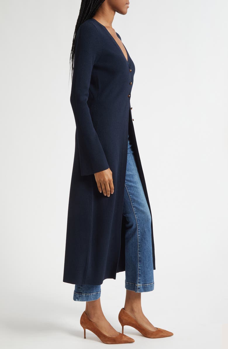 Veronica Beard Tulsi Longline Rib Cardigan, Alternate, color,