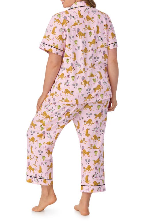 Bedhead Pajamas Print Stretch Organic Cotton Jersey Crop Pajamas In Tennis Cheetahs