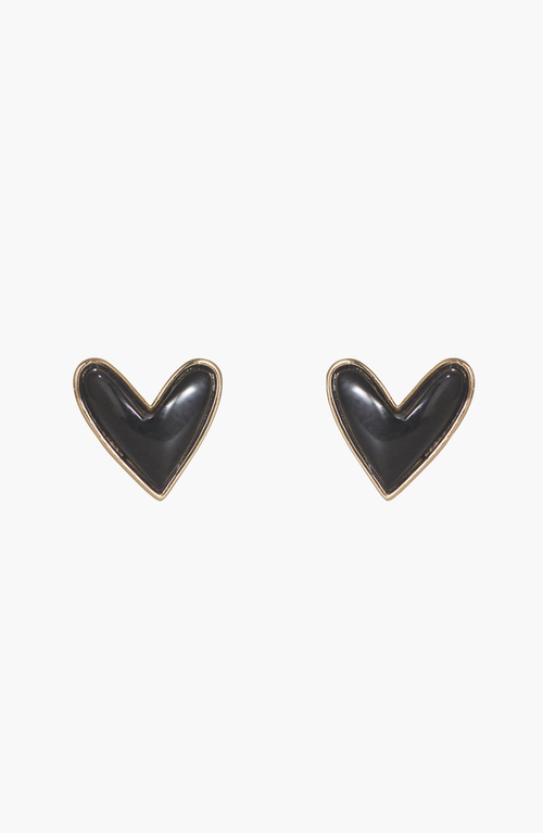 Nickel & Suede Sweetheart Stud Earrings In Multi