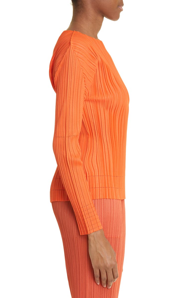 Pleats Please Issey Miyake Pleated Long Sleeve Top, Alternate, color,