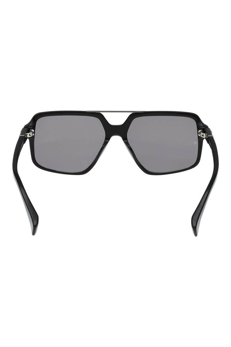 56mm Navigator Sunglasses, Alternate, color, SHINY BLACK / SMOKE LENSES