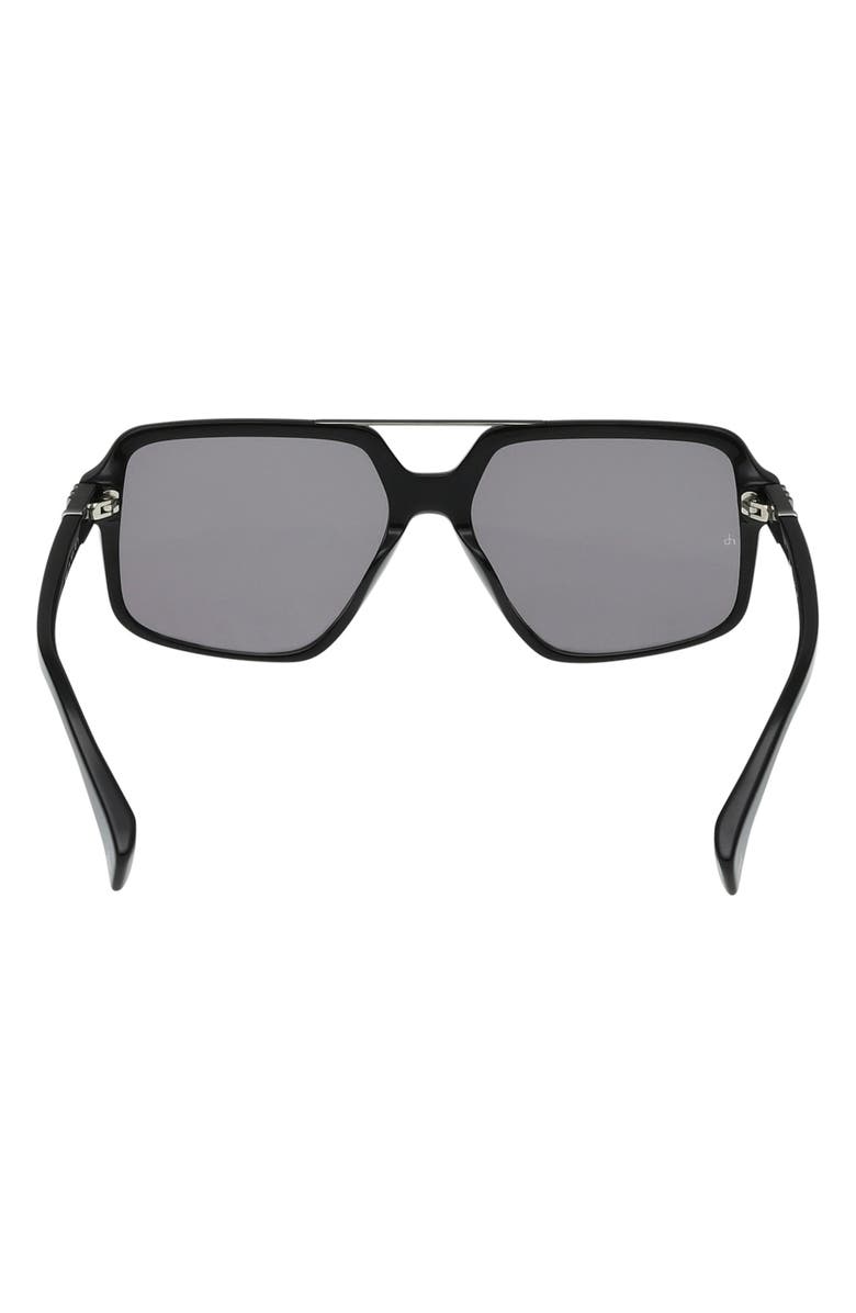 rag & bone 56mm Navigator Sunglasses, Alternate, color, Shiny Black / Smoke Lenses